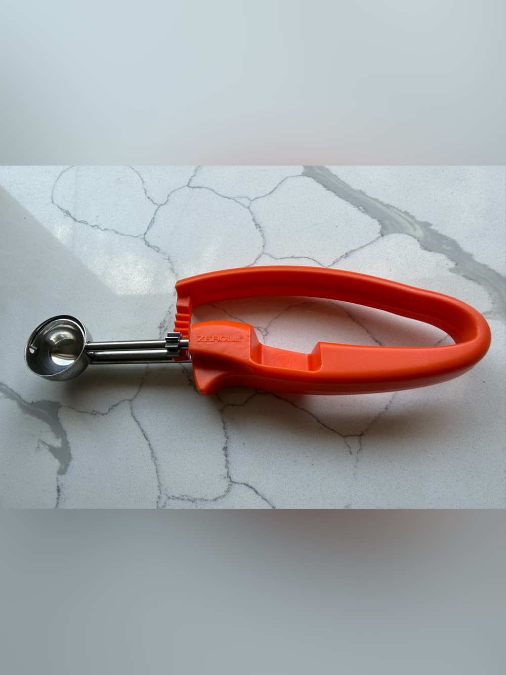 Orange Kids Spoon Scoop - Ergonomic Ice Cream & Melon Baller